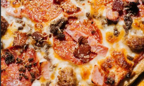meat-lovers wood fired pizza